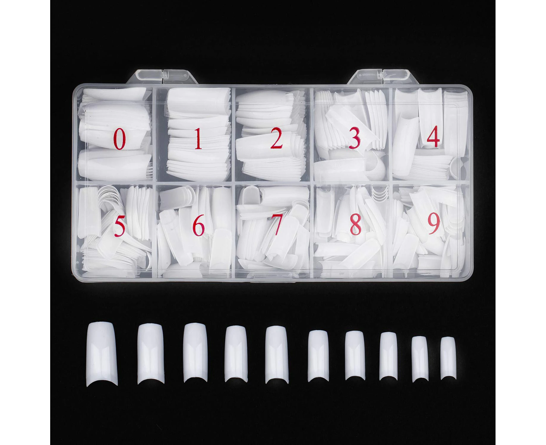 Acrylic Nail Tips White 500Pcs French Artificial False Tip for Manicure Nails Art Salons & Home DIY