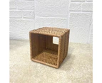 Creative Rattan Tissue Box Handmade Pastoral Living Room Office Desktop Tissue Box,Bamboo Color