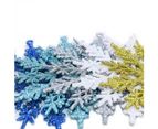 6Pcs 10cm DIY Artificial Glitter Snowflake Hanging Ornaments Xmas Tree Decor-Sapphire Blue