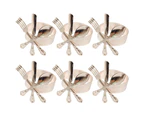 6Pcs Fork Spoon Towel Napkin Ring Hotel Wedding Party Dinning Table Home Decor-Rose Gold