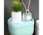 Tissue Box Multifunctional Punch-free PP Wall Mount Toilet Paper Box for Bathroom-Light Blue