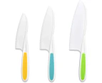 4 Pcs Kids Knife Set, Kids Safe Cooking Knives, Nylon Kids Kitchen Knife with Crinkle Cutter, Serrated Edges Toddler