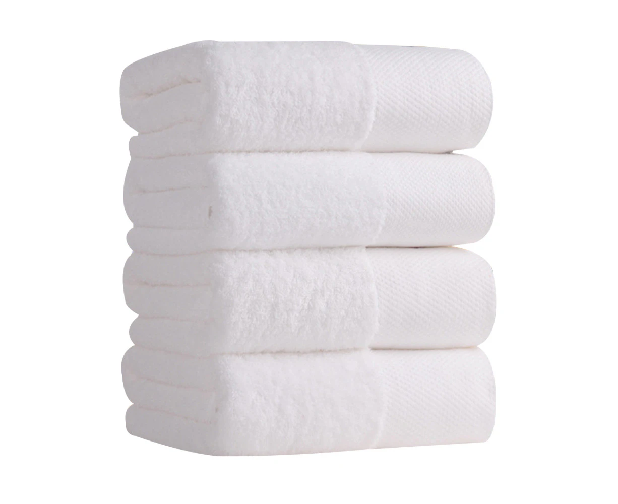 Cotton | Hotel & Spa Quality 100% Cotton Premium Hand Towels | Soft & Absorbent (4-Piece, White)