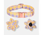 Flowered dog collar, adjustable dog collar floral pattern, pet collar for small medium to large dogs