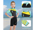 Girls Shorty Wetsuit Jumpsuit Swimsuits 2.5MM Neoprene Bathing Suits for Swimming Diving Snorkeling Surfing Green