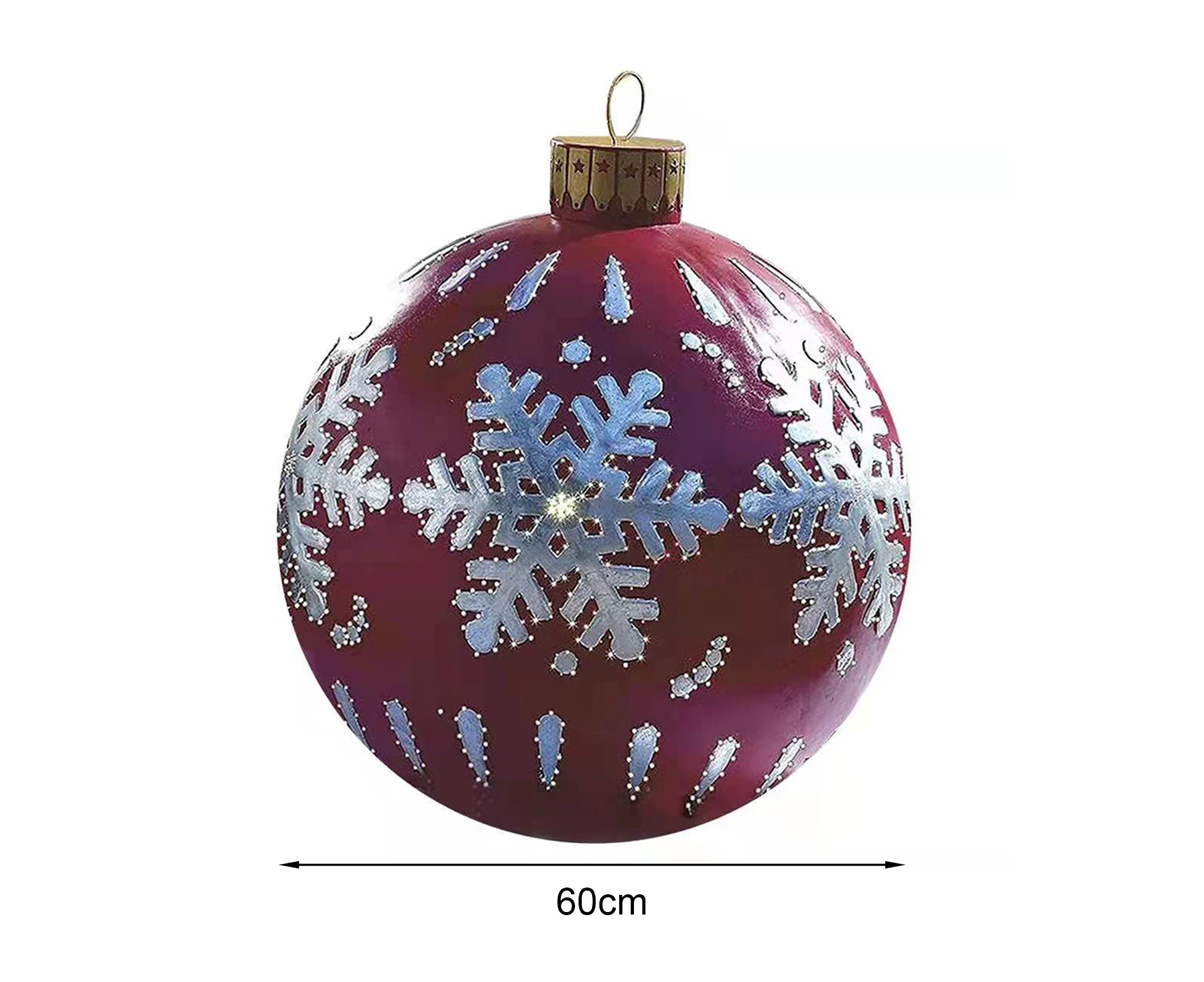 1 Set Christmas Inflatable Ball Outdoor Christmas Decorations Inflatable Decorated Ball with Pump for Home New Year Festive Decor - Wine Red