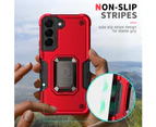 For Samsung Galaxy S22 Case Kickstand Stand Military Grade Shockproof Tough Hard Cover-Red