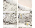 Faux Fur Rug, Fluffy Shaggy Area Rug Ultra Soft Sheepskin Fur Rug, White Fuzzy Rug Machine Washable Shag Rug - Black & White