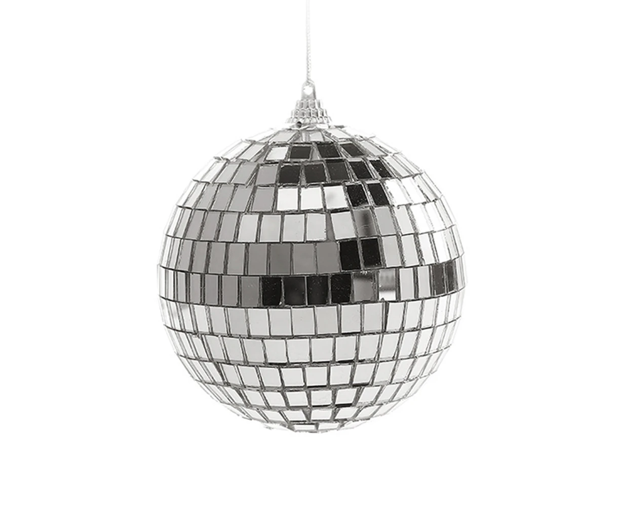 Silver Disco Reflective Mirror Xmas Balls Easy to Hang for Christmas, Wedding, Party Decoration