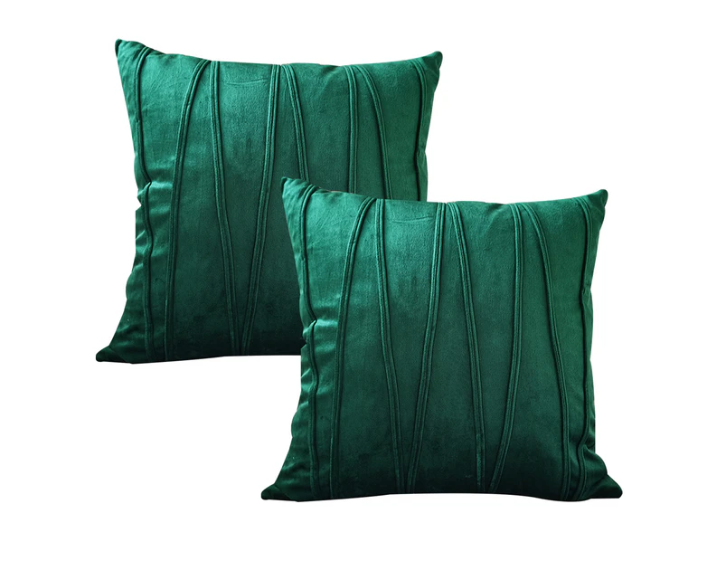 Decorative Throw Pillow Covers Sofa Accent Couch Pillows Set Of 2, Navy Blue 45*45Cm,Green