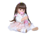 Shipment from Russia 55CM original full body silicone bebe doll reborn toddler girl doll has long hair of two colors bath toy