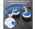 Wired Foldable 3.5mm HiFi Audio Bass Headset Gaming Headphone for Phone/Tablet - Dark Blue