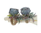 2Pcs Napkin Ring Decorative Romantic Long Lasting Simulation Rose Flower Napking Buckle for Wedding-Haze Blue