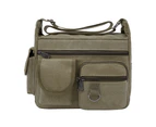 Retro Canvas Large Capacity Men's Outdoor Casual Single Shoulder Crossbody Bag - Army Green