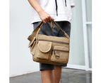 Retro Canvas Large Capacity Men's Outdoor Casual Single Shoulder Crossbody Bag - Army Green