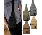 Men Canvas Satchel Casual Cross Body Handbag Messenger Shoulder Bag - Coffee