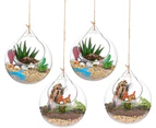 Hanging Glass Terrarium 4 Pieces Large Opening Vase Plant Balls 10cm Flower Vase Pot Glass Balls Home Wedding Garden DIY Design