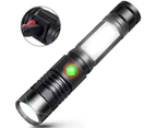 Led Flashlight Is Rechargeable, 1000 Lumen Super Bright Magnetic Flashlight, With Cob Work Light, Waterproof, Pocket Tactical Flashlight For Outdoor Campin