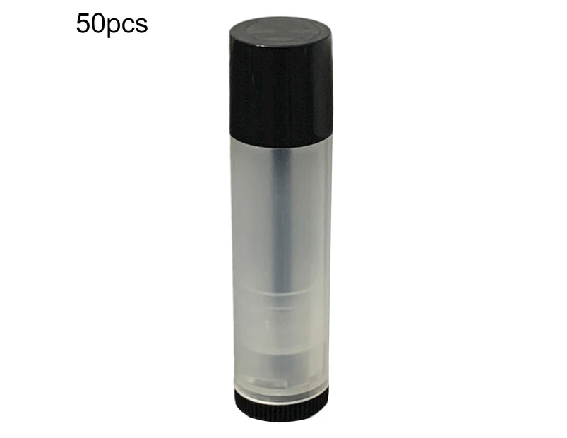 50Pcs Lipstick Tubes Eco-friendly Translucent Plastic Empty Lip Balm Bottles DIY Lipstick Accessories for Home-Black
