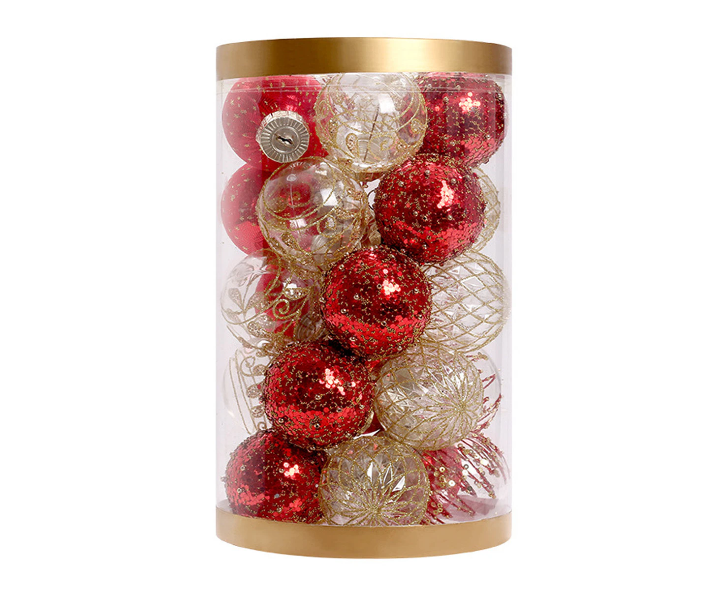 25pcs Christmas Decorations6cm Xmas Tree Hanging Ball Xmas Tree Hanging Balls Xmas Hanging Balls Decor Decoration Christmas Decoration,Red gold