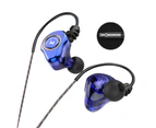 Z802 4-Core Dual Moving Coil HiFi In-Ear Wired Earphone Sports Bass Headset Blue