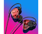 Z802 4-Core Dual Moving Coil HiFi In-Ear Wired Earphone Sports Bass Headset Blue