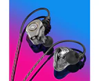 Z802 4-Core Dual Moving Coil HiFi In-Ear Wired Earphone Sports Bass Headset Blue