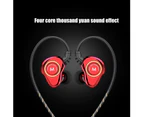 Z802 4-Core Dual Moving Coil HiFi In-Ear Wired Earphone Sports Bass Headset Blue