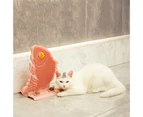 Wall Cat Self Groomer Removable Skin Friendly Fish Shape Rubbing Post Corner Cat Face Massager With Catnip Bell pink