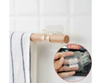 2Pcs Strong Self-Adhesive Bath Curtain Rod Holder Hanger Hanging Clip Hooks Transparent