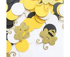 360Pcs Bee Confetti Golden Confetti Bee Confetti Yellow Black Circle Confetti For Bee Theme Party Kind