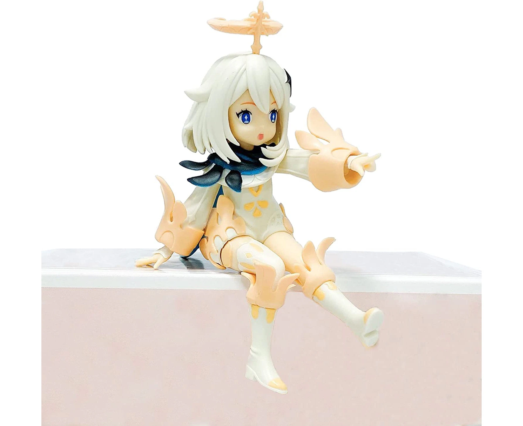 Genshin Impact Figure Sitting Posture Paimon Figure 5.1Inch PVC Anime Figure Desk Decorations