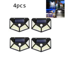 Solar Outdoor Lights 4 Pack, 270° Lighting Angle Motion Sensor Security Light, IP65 Waterproof Wall Light Solar Powered 100LED