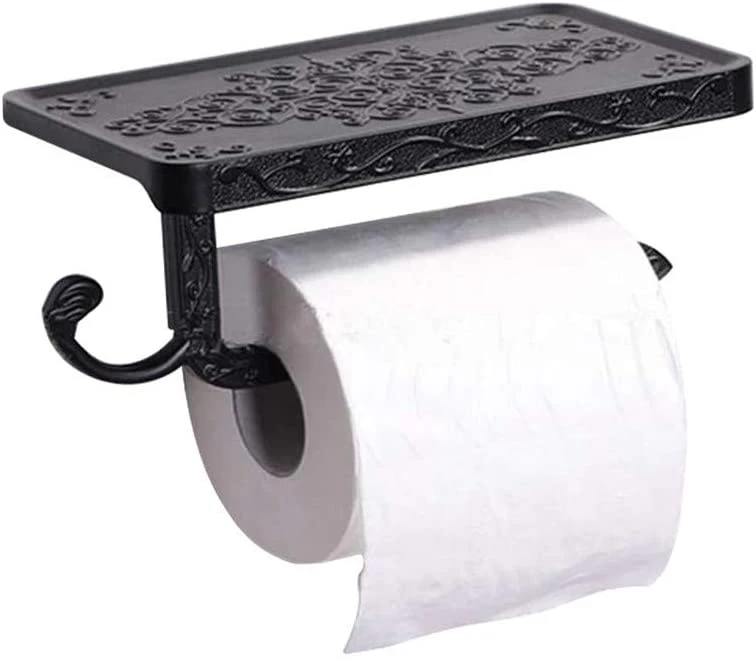 Towel holder, toilet wallpaper holder, mobile phone holder, toilet towel holder, toilet paper holder, anti rust handkerchief box (black)