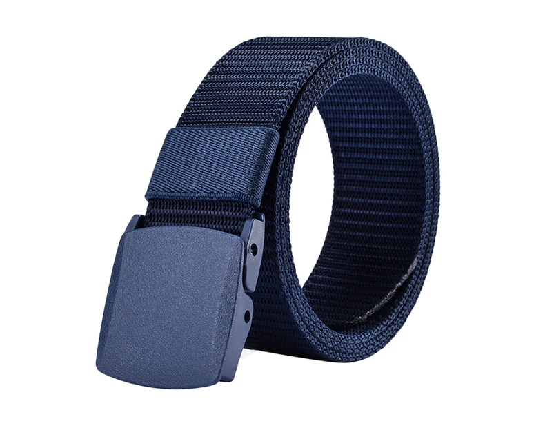 Belt Adjustable Exquisite Buckle Men Lightweight All Match Waist Belt for Daily Wear - Navy Blue