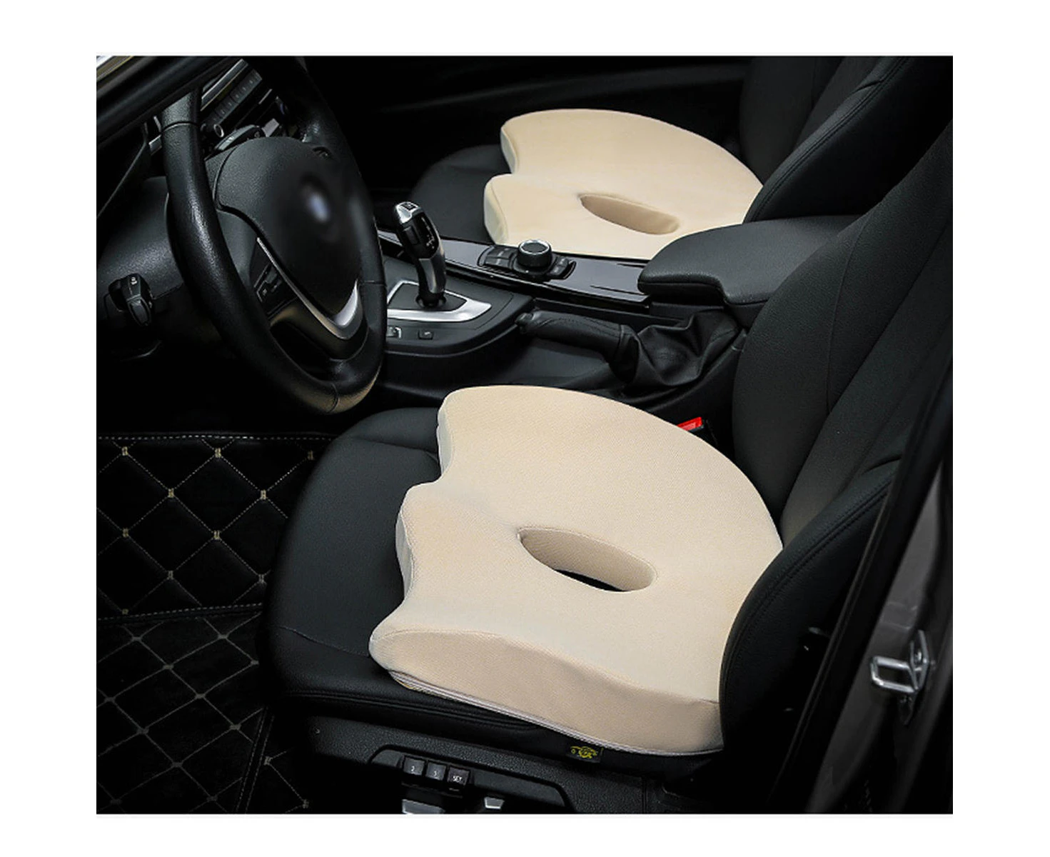 Auto Memory Cotton Raised Car Seat Cushion Knit Fabric - Navy