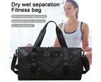 Sports Gym Bag With Shoes Compartment & Wet Pocket Lightweight Yoga Bag,Black