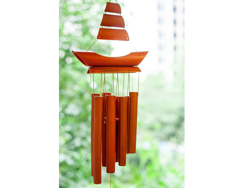 Bamboo Wind Chimes Outdoor, Handmade Memorial Wind Chimes with Large Deep Tone for Patio Garden Home Décor