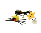 Cat Hanging Toy Elastic Rope Soft Tear-resistant Delicate Bell Relieve Stress Felt Cloth Swing Hanging Door Funny Cat Stick for Kitty-Yellow One Size