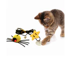 Cat Hanging Toy Elastic Rope Soft Tear-resistant Delicate Bell Relieve Stress Felt Cloth Swing Hanging Door Funny Cat Stick for Kitty-Yellow One Size