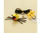 Cat Hanging Toy Elastic Rope Soft Tear-resistant Delicate Bell Relieve Stress Felt Cloth Swing Hanging Door Funny Cat Stick for Kitty-Yellow One Size