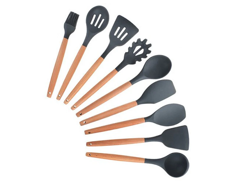 12PCS Silicone Kitchenware Cooking Utensils Set Heat Resistant Kitchen Non-Stick Cooking Utensils Baking Tools With Storage Box - Gold