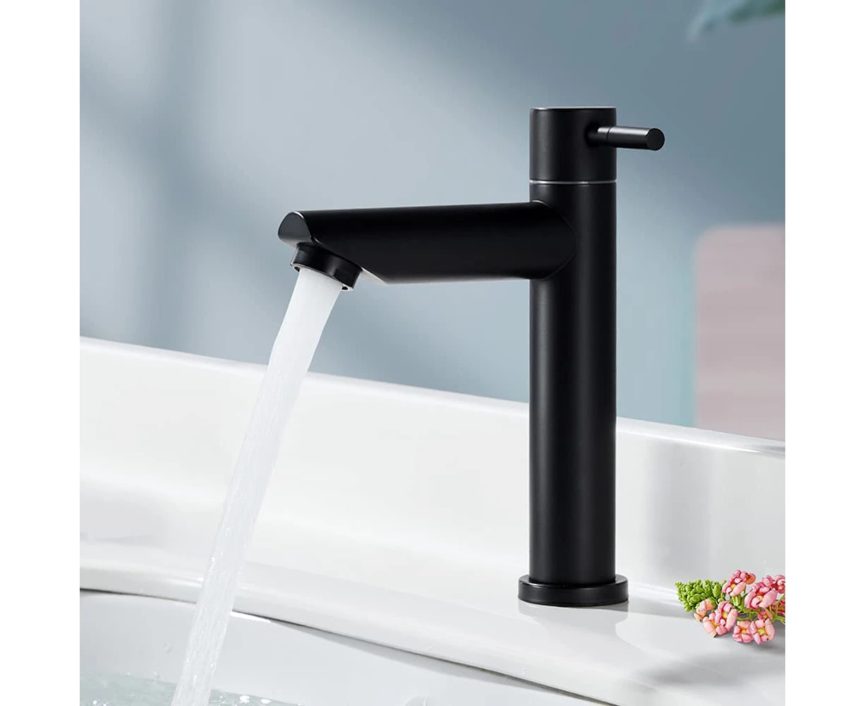 Bathroom Faucet Matte Black Bathroom Sink Faucet Modern Style Stainless Steel Cold Water Faucet, Applicable Scope(Bathroom,Sink,Basin,Toilet)