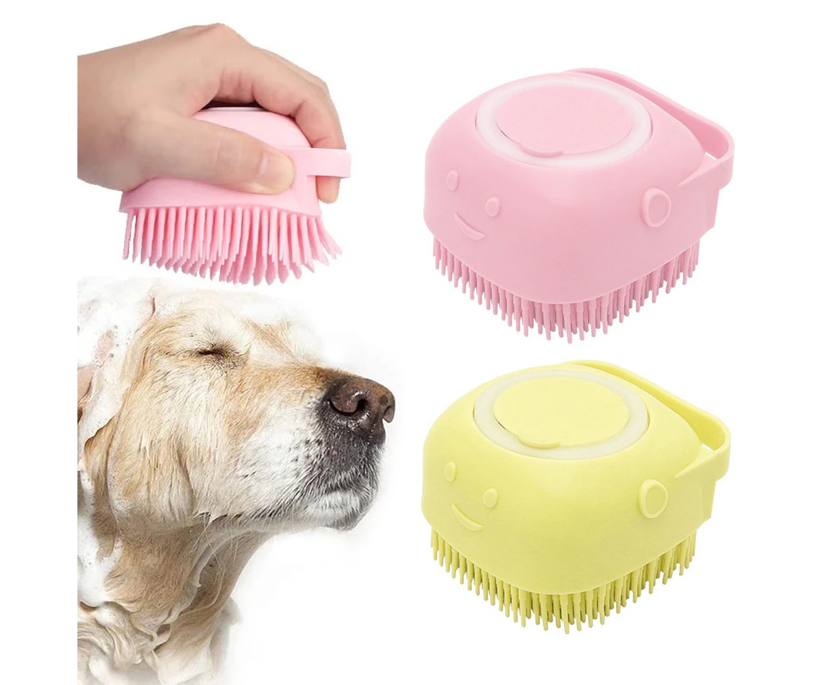 Dog bath scrub soft silicone pet beauty brush bath shampoo massage dispenser shower brush