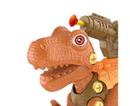 1 Set Assembled Dinosaur Toys with Screwdriver Screw Nut Take Apart Assembly Playing Set Puzzle Toy Dinosaur Animal Model Building Children Toys- Orange