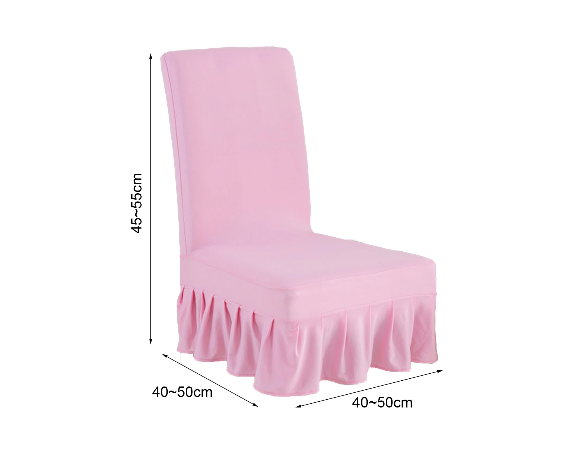 Foldable Chair Cover Dust-proof Polyester Kitchen Eating Chair Cover Protector for Household-Pink