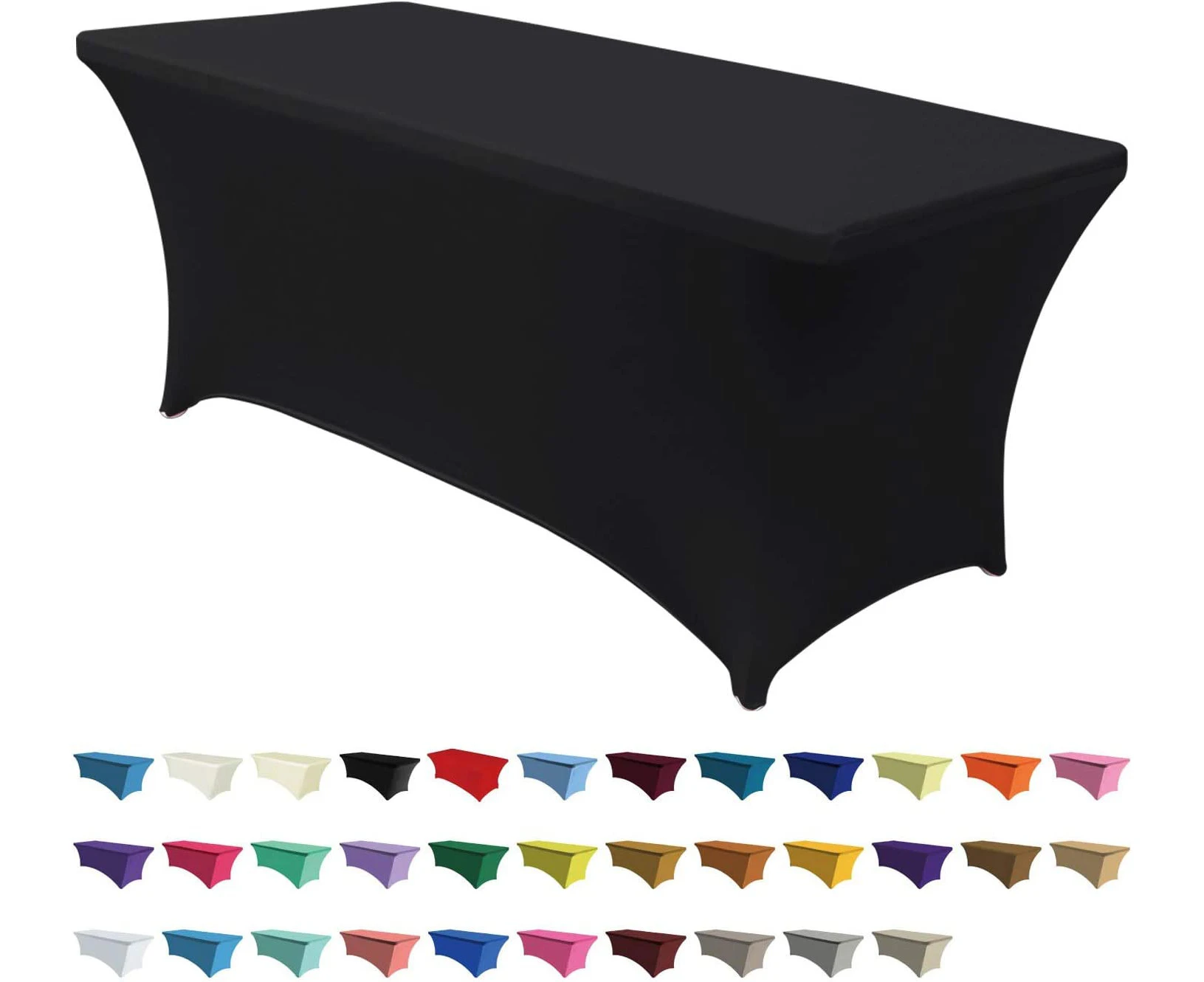 Spandex Tablecloths for 8ft Home Rectangular Table Fitted Stretch Table Cover Polyester Tablecover Table Toppers