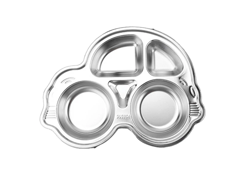 Stainless Car/Bus Plate, Rust Free, Safe Divided Platter For Toddlers And Kids, Bpa Free Plate,Style1