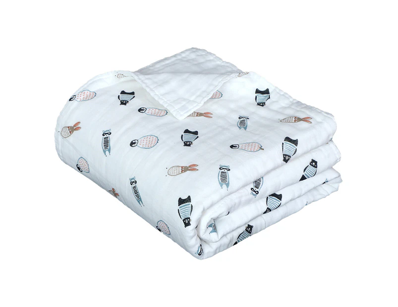 Cotton Baby Large Size Swaddling Blanket Newborn Blanket Lactation Towel 43.5" X 43.5" Six-Layer Bath Towel,Style3