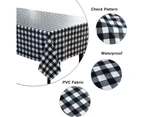 Black grid tablecloth 65*65cmWhite Table Cloth Waterproof Oil-Proof PVC Table Cover, Heavy Duty Easy Clean Wipeable Tablecloth